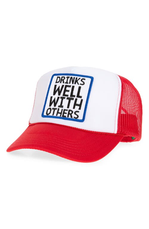 Friday Feelin ' Drinks Well With Others Patch Trucker Hat