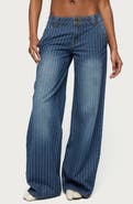 EDIKTED Cory Stripe Low Rise Wide Leg Jeans