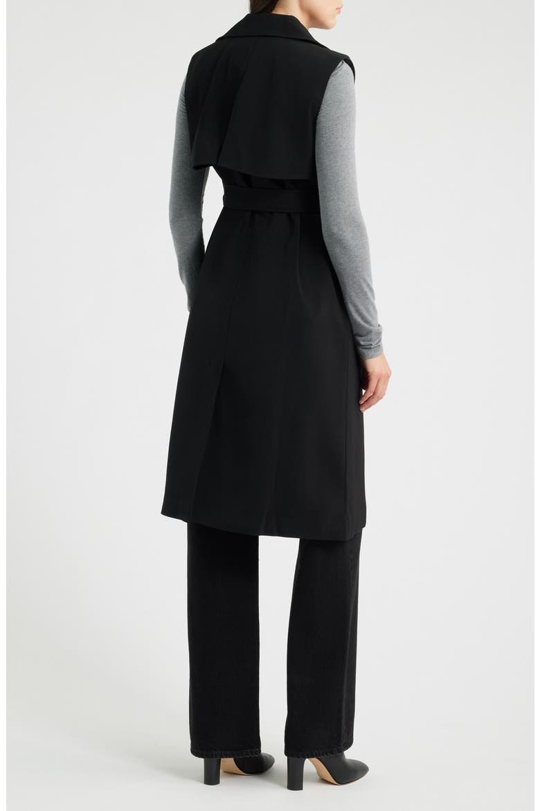 Sleeveless Belted Trench Coat, Alternate, color, RICH BLACK