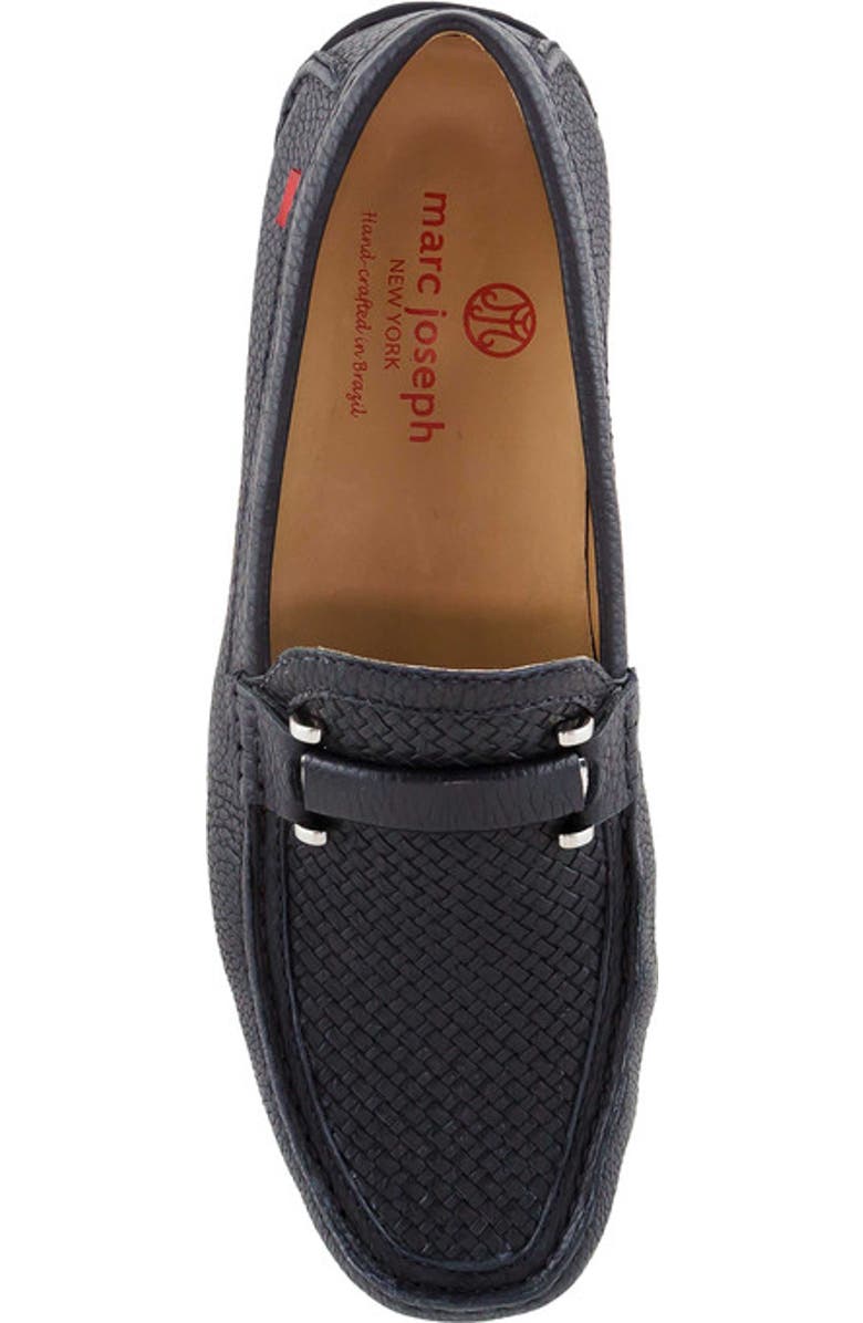 Marc Joseph New York Bryant Park Leather Weave Driver Loafer, Alternate, color, Black Grainy