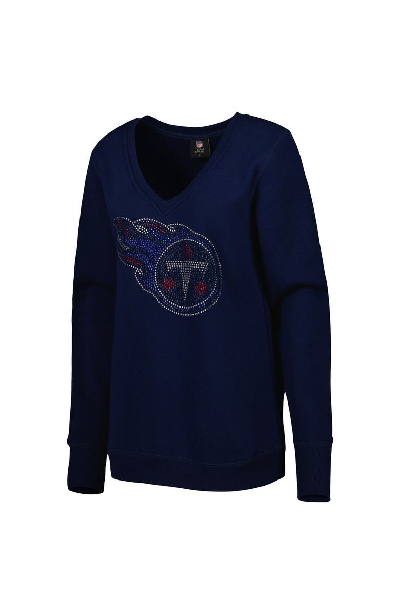 CUCE Women's Cuce Navy Tennessee Titans Deep V-Neck Pullover Sweatshirt, Alternate, color, Navy