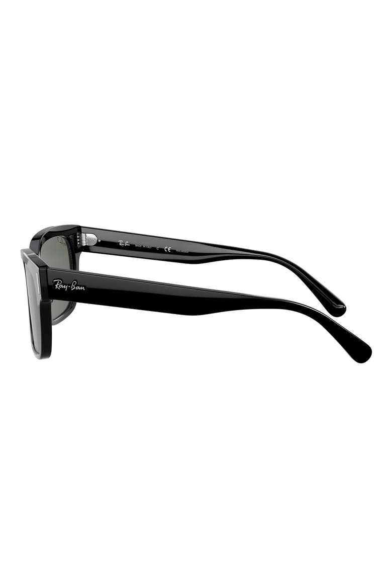 55mm Wayfarer Sunglasses, Alternate, color, SHINY BLACK