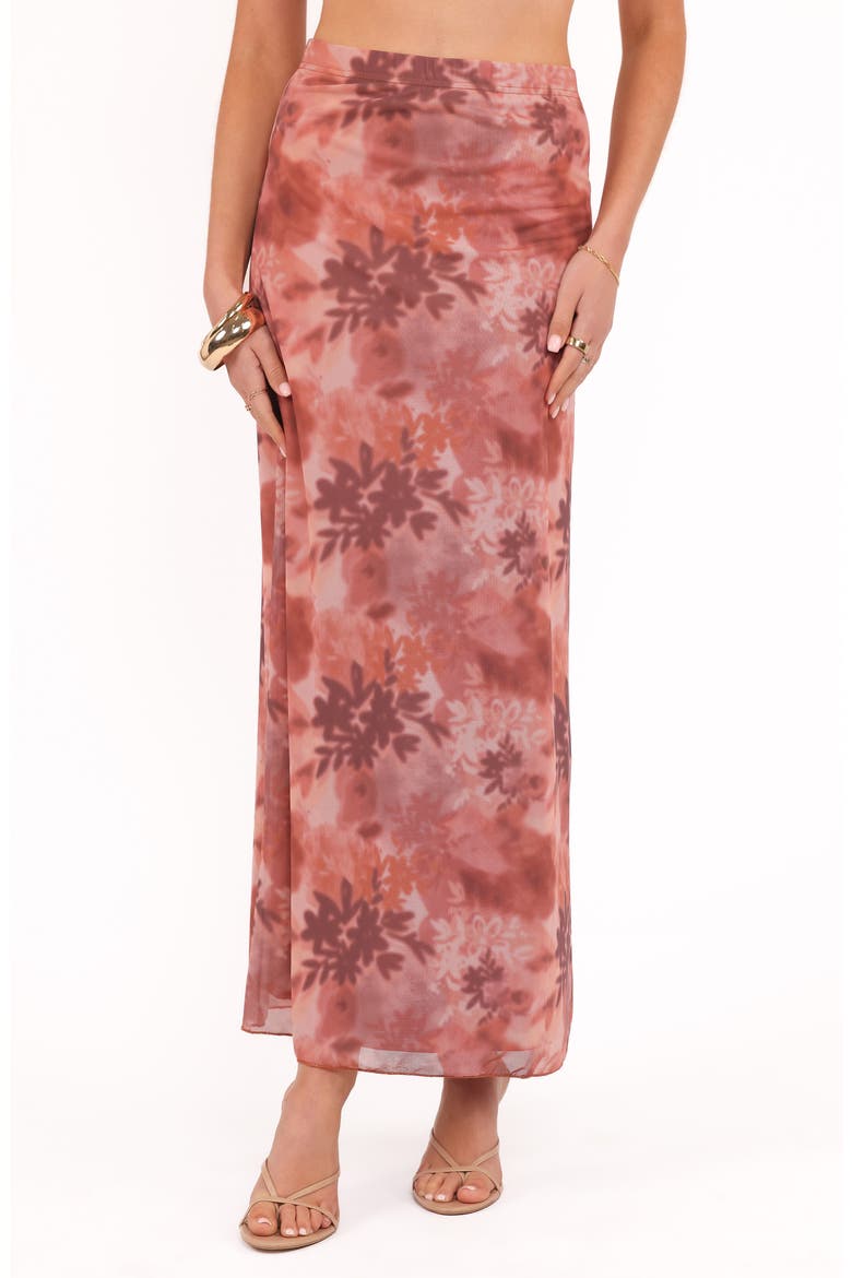Bloise Floral Print Maxi Skirt, Main, color, BLURRED BOTANICS