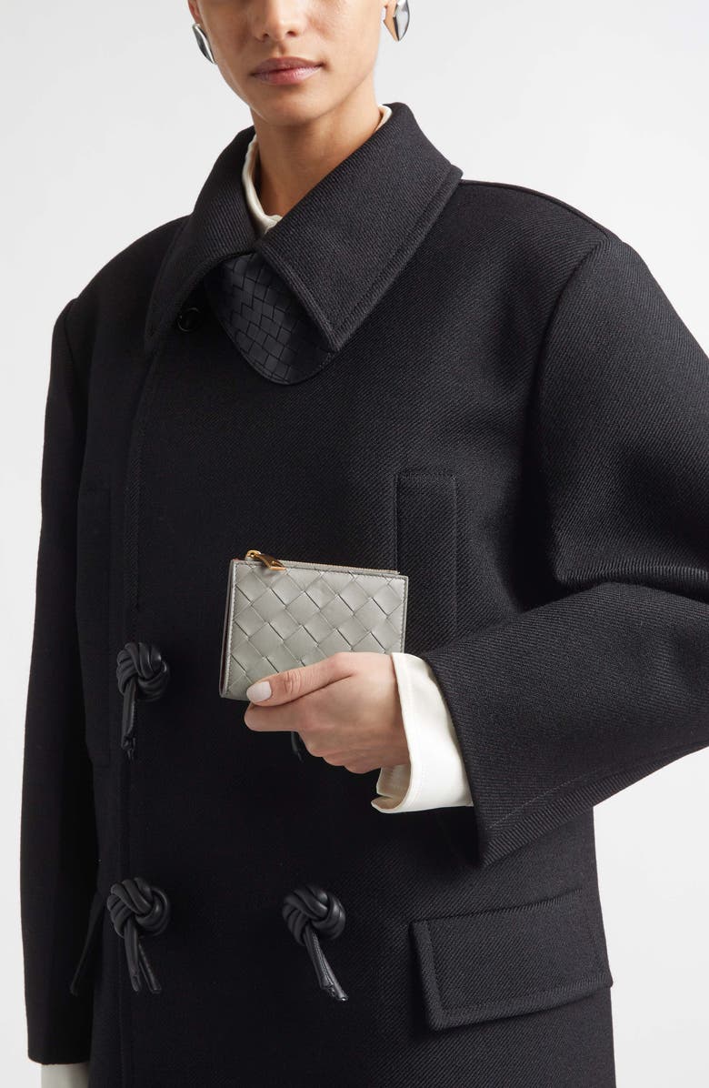 Bottega Veneta Portafoglia Leather Wallet, Alternate, color, Basalt/ Lava