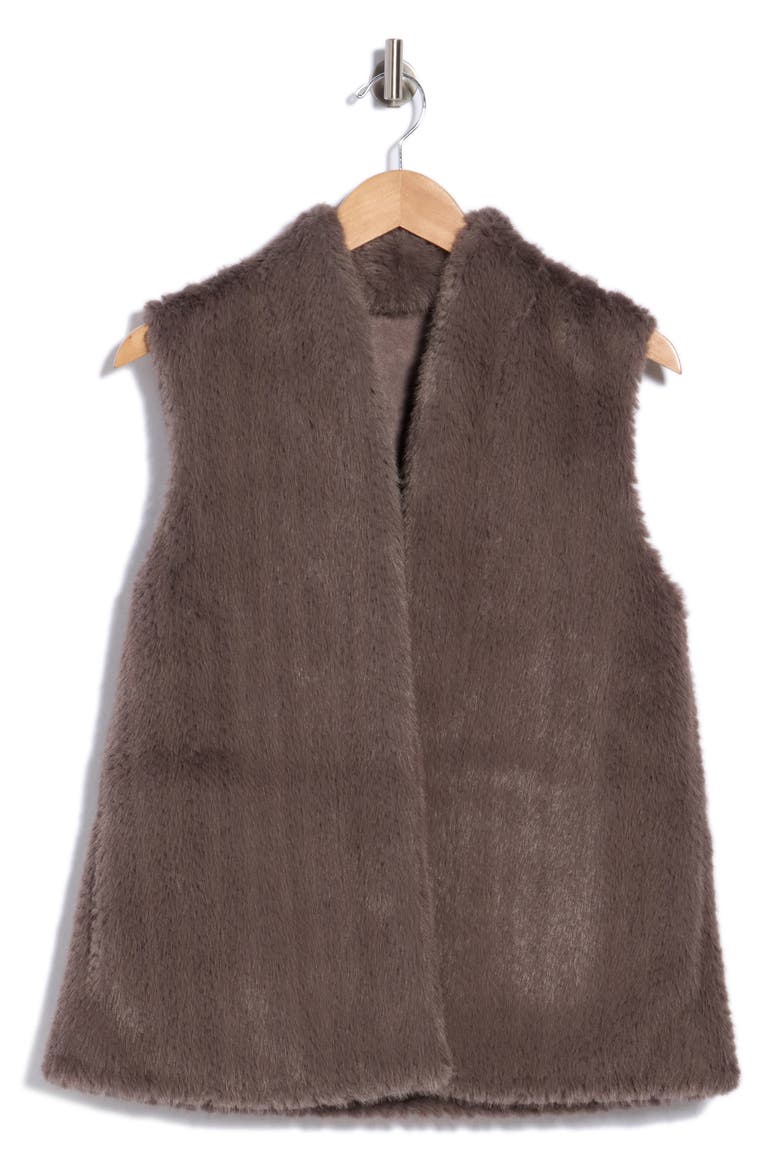 Gil Faux Fur Waistcoat, Main, color, GRY-GREY