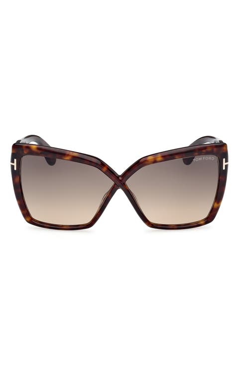 Fiore 63mm Oversize Gradient Butterfly Sunglasses