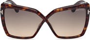 TOM FORD Fiore 63mm Oversize Gradient Butterfly Sunglasses