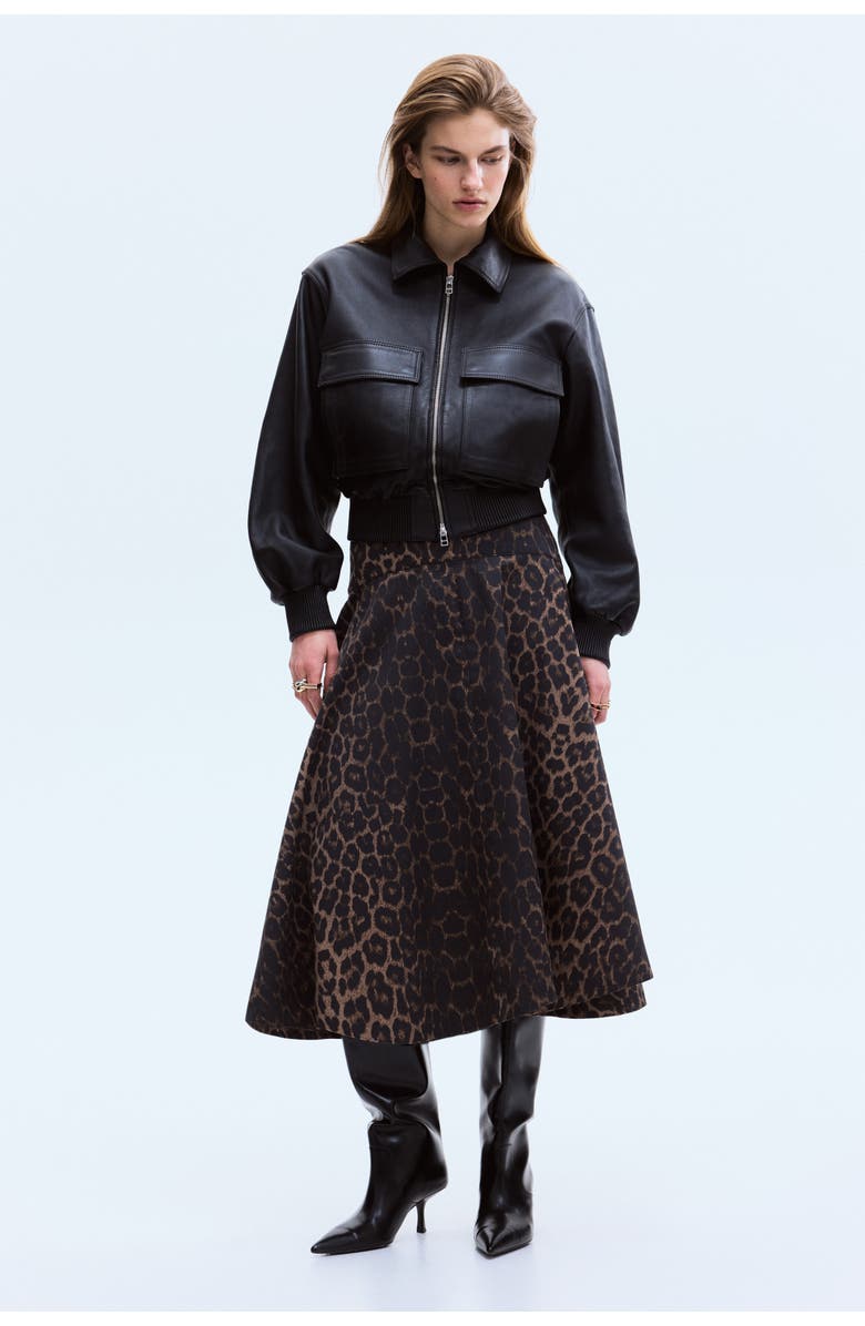 H&M Flared Twill Skirt, Alternate, color, 