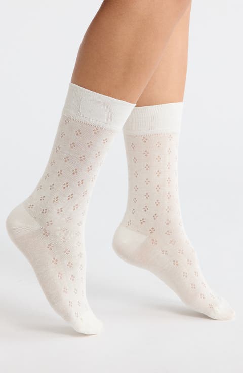 Cadence Pointelle Crew Socks