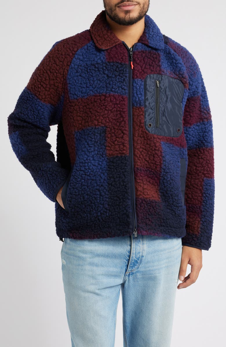 Percival Anderson Tetris Wool Blend Fleece Jacket, Alternate, color,