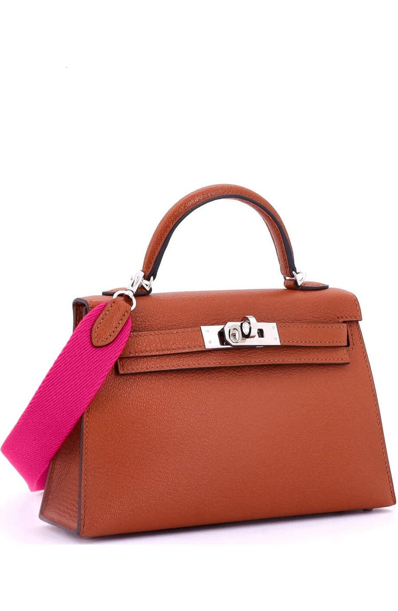 Pre-Owned Hermes Kelly Mini II Amazone Handbag Brown Chevre Mysore with Palladium Hardware 20, Alternate, color,