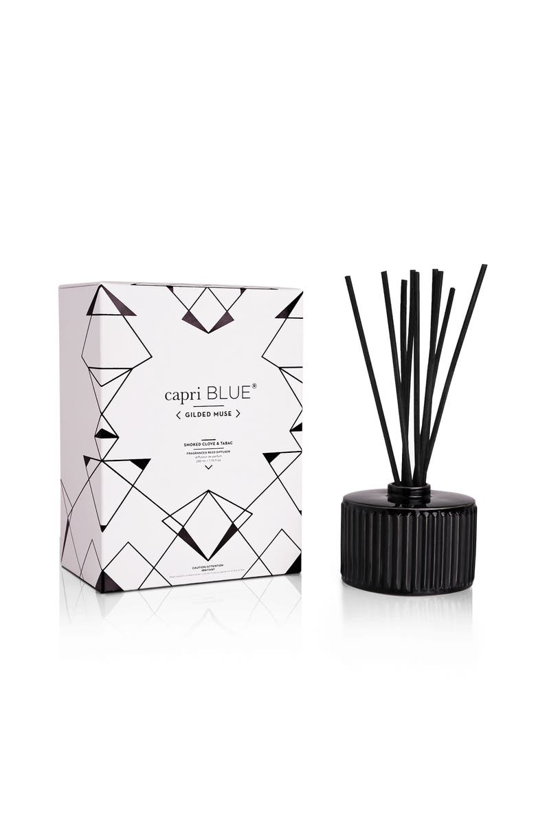 Capri Blue Smoked Clove & Tabac Gilded Reed Diffuser, Main, color, 