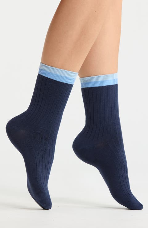 Tipped Wide Rib Dress Socks