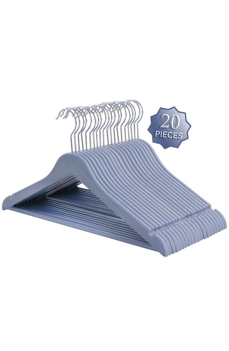 Elama Home 20 Piece Eco Friendly Coat Hangers, Main, color, Blue