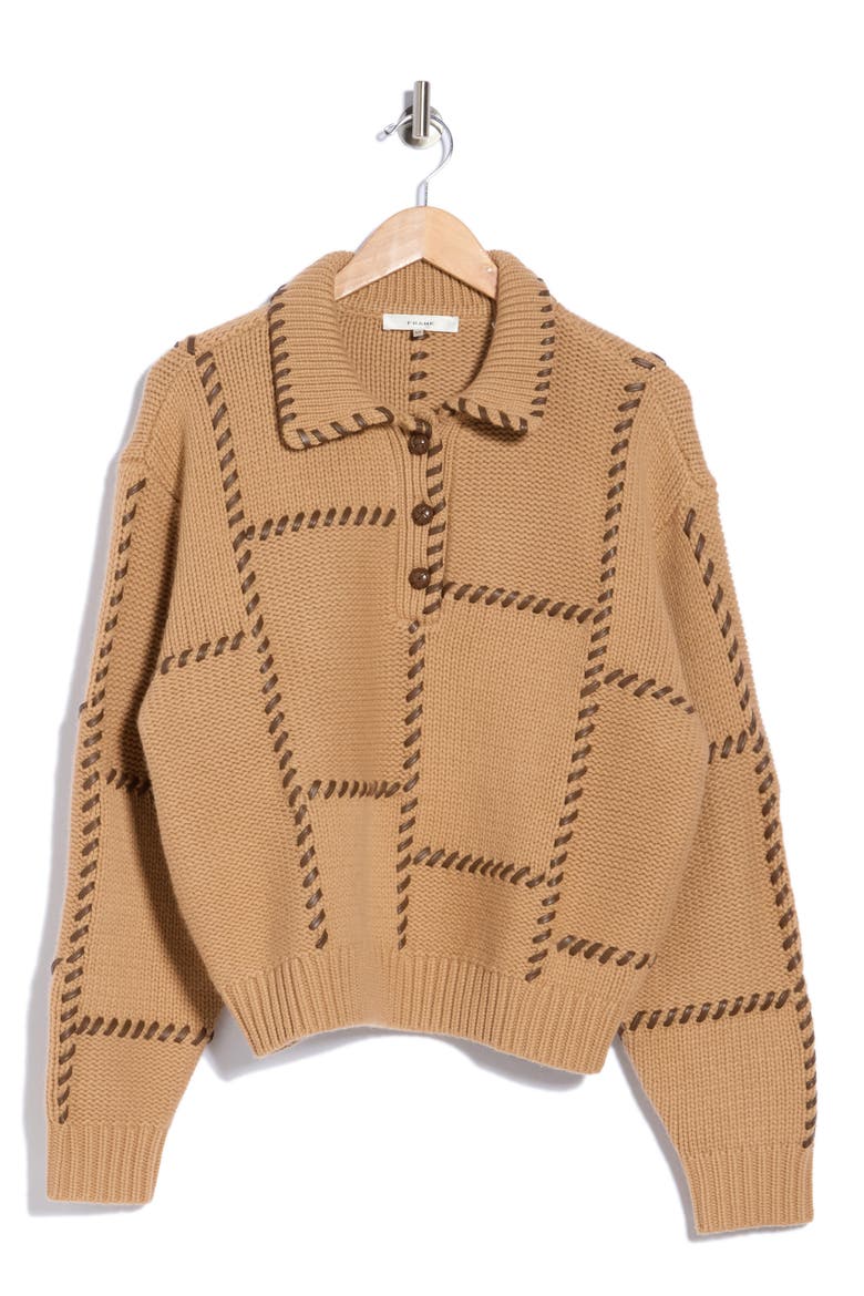 The Leather Stitch Sweater, Alternate, color, CAMEL
