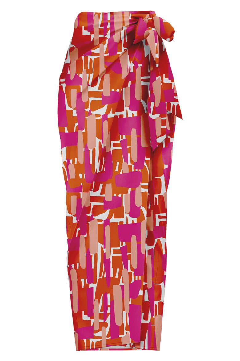 Seur Atoll Print Wrap Skirt, Main, color, PINK