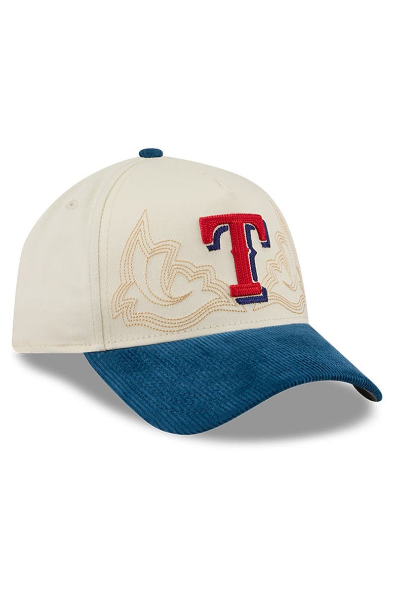 Men's New Era Stone Texas Rangers Western Stitch 9FORTY A-Frame Adjustable Hat, Alternate, color, Stone
