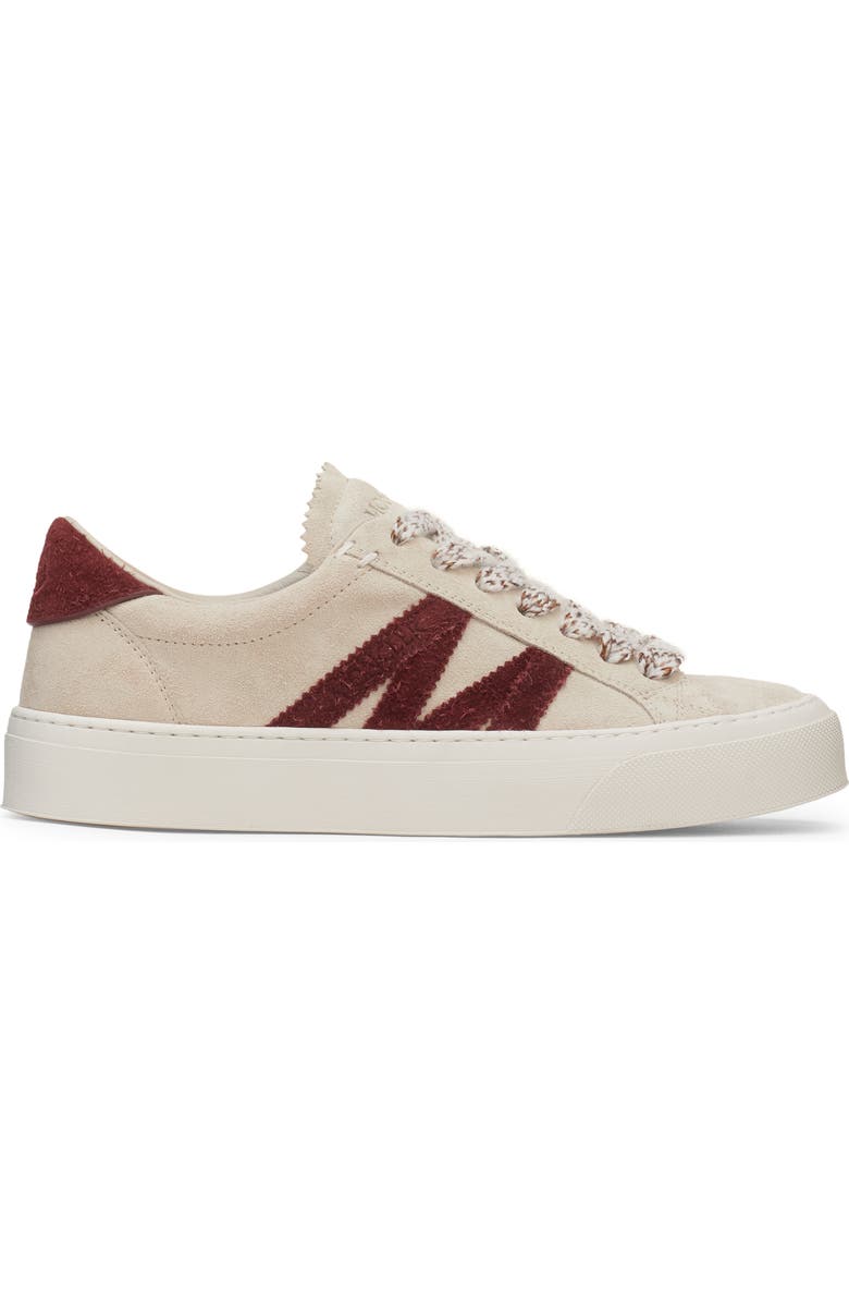 Moncler Monaco2 Suede Low Top Sneaker, Alternate, color, Oatmeal