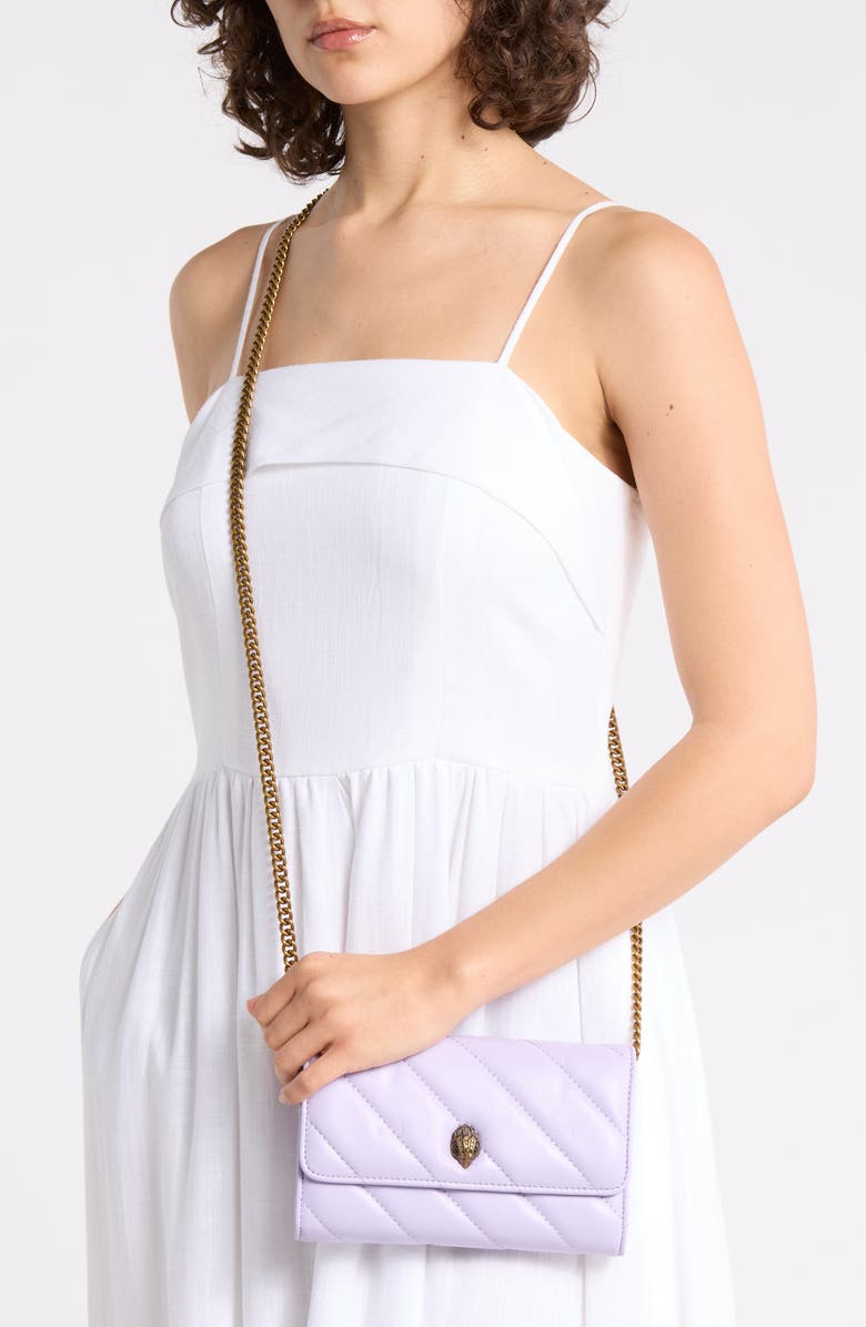 Kurt Geiger London Soho Leather Wallet on Chain, Alternate, color, Light/ Pastel Purple