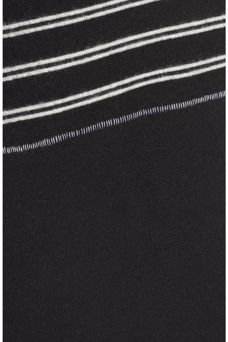 Stripe Panel Sweater, Alternate, color, BLACK- WHITE STRIPE