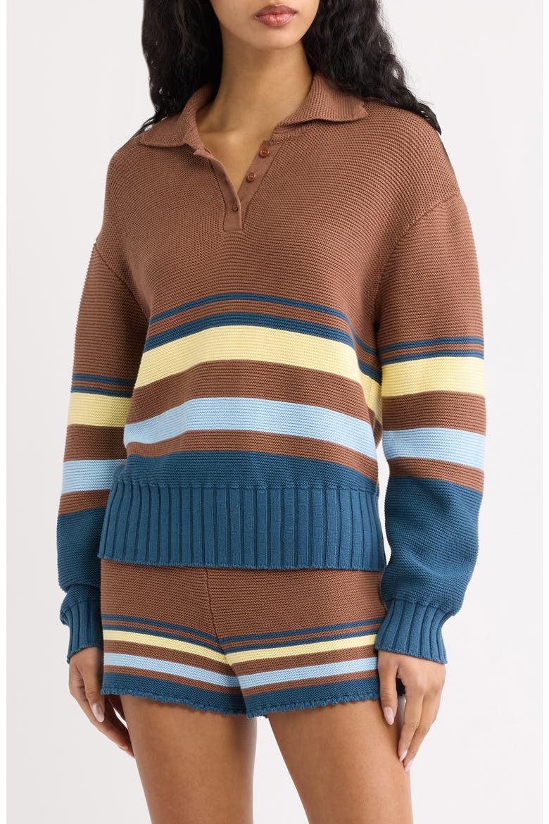 Cleo Cotton Pullover Sweater, Main, color, WALNUT WOOD MULTI