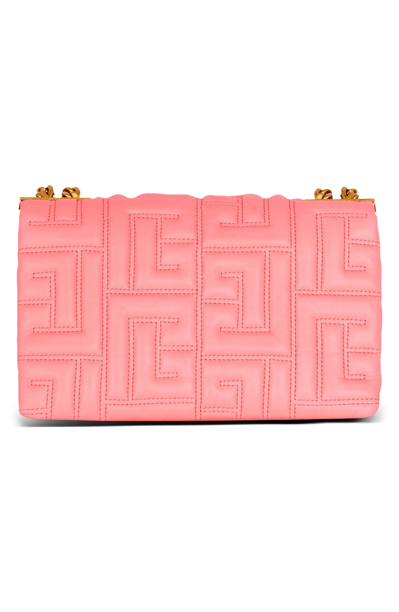 Balmain 1945 Soft Monogram Quilted Lambskin Leather Shoulder Bag, Alternate, color, 