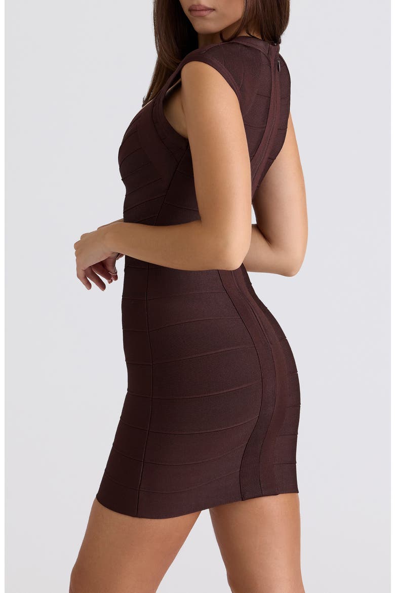 The Icon Bandage Minidress, Alternate, color, CHOCOLATE