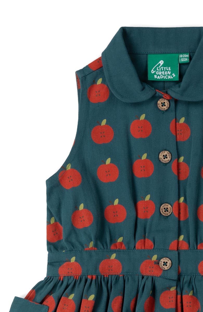 Little Green Radicals Kids' Apple Print Organic Cotton Dress, Alternate, color, Blue