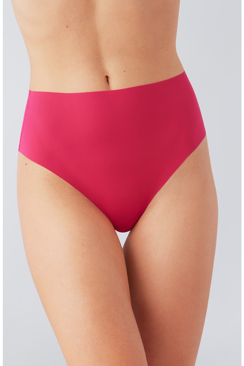 b.bare High Waist Thong, Main, color, CERISE