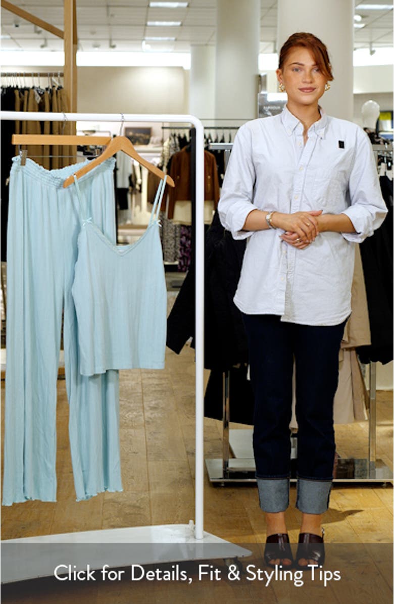 Lace Trim Double Brushed Pointelle Pajamas, sales video thumbnail