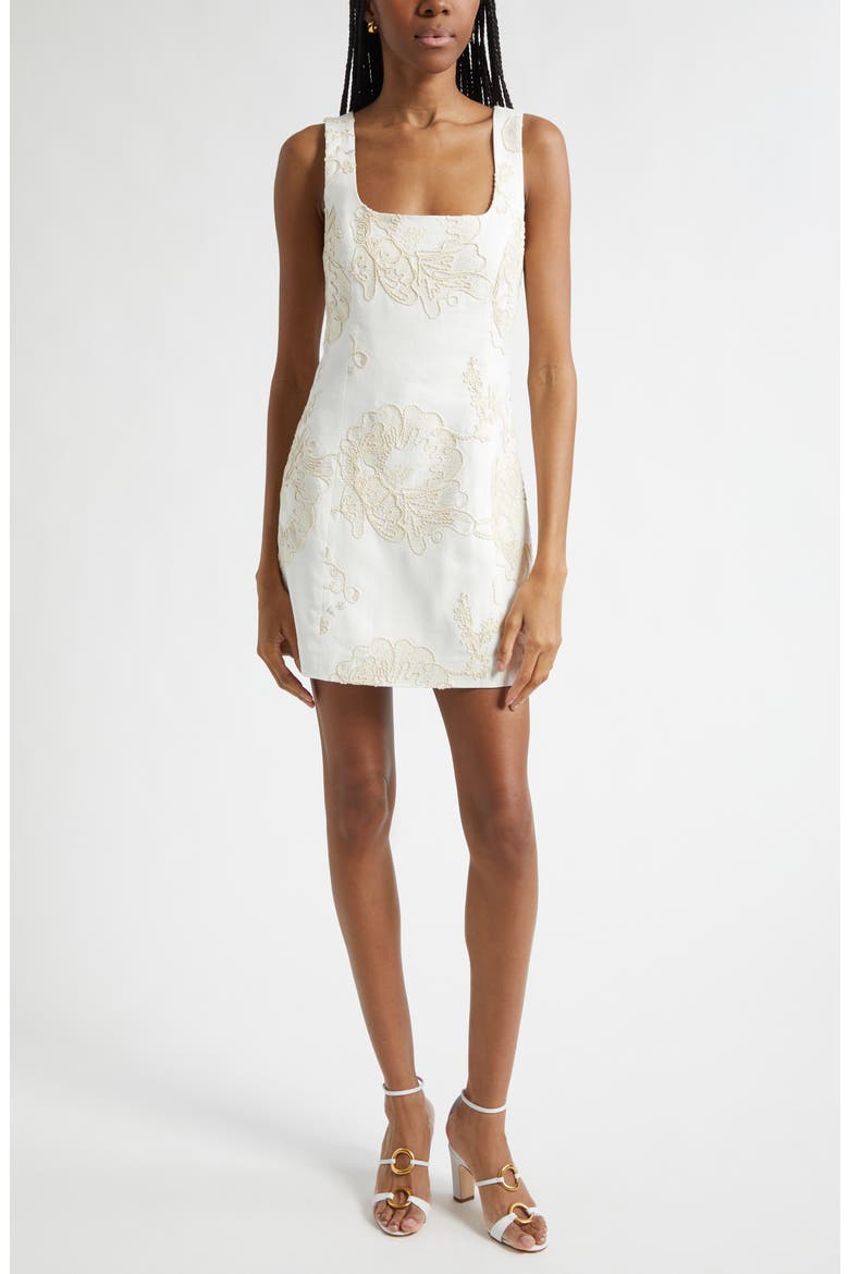 Jessy Embroidered Floral Dress, Main, color, WHITE EMBROIDERY
