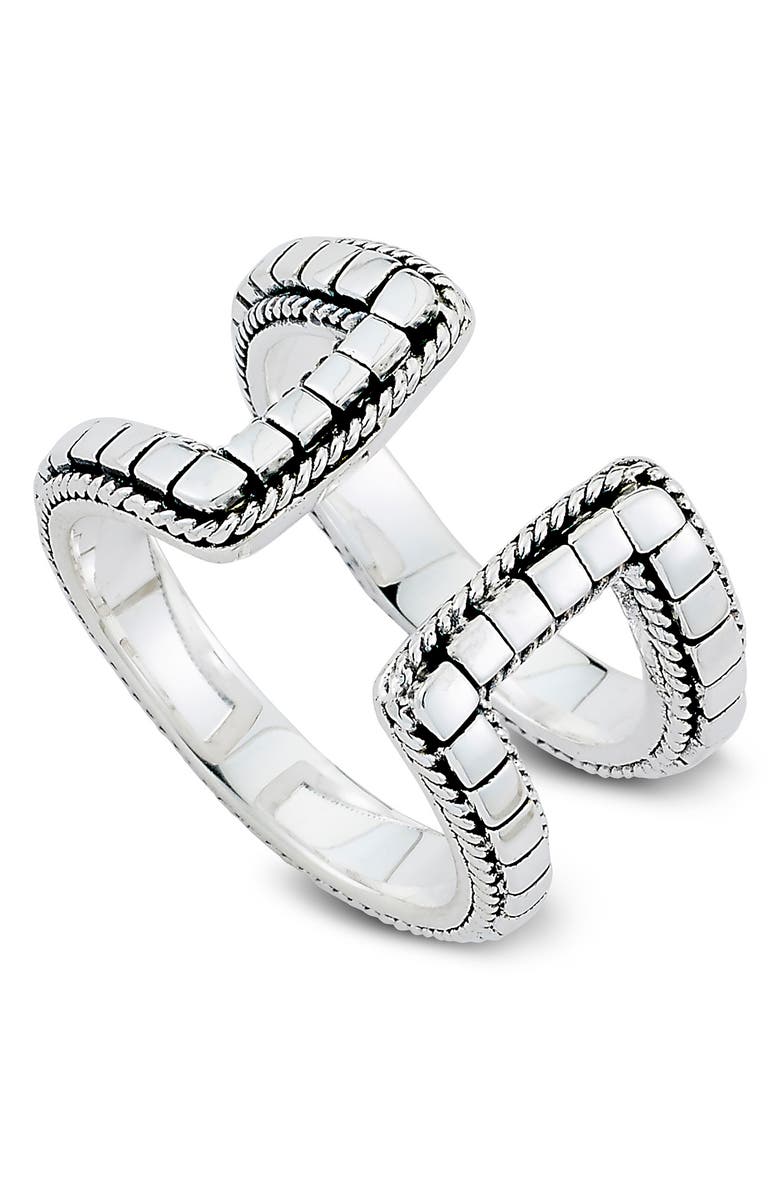SAMUEL B. Sterling Silver Double Band Open Ring, Main, color, Silver