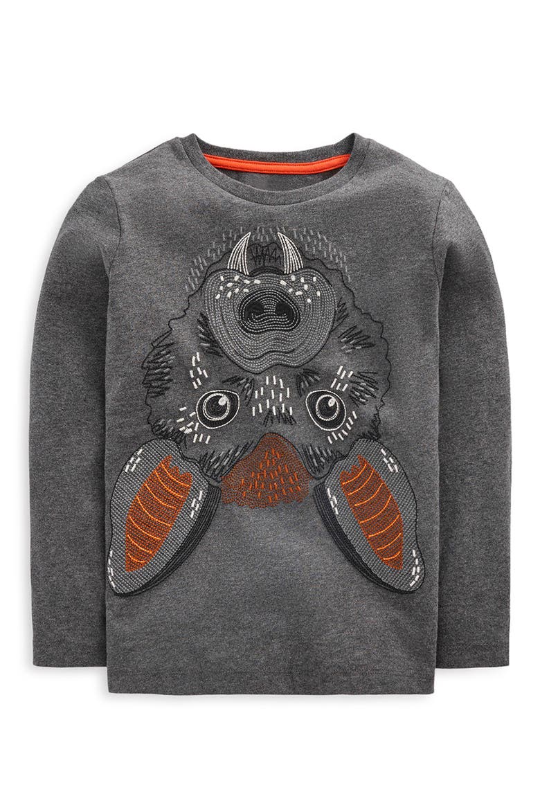 Kids' Glow Superstitch Long Sleeve T-Shirt, Main, color, SHADOW GREY BAT