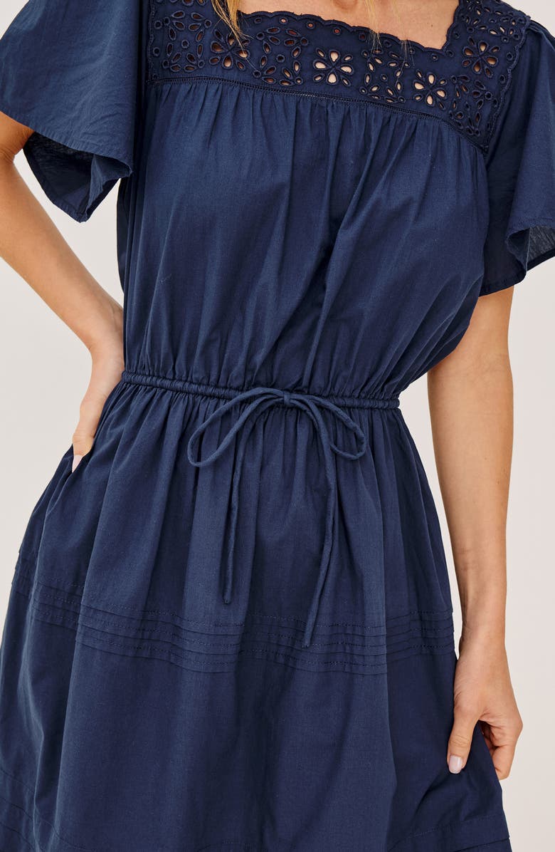 Rails Gale Eyelet Detail Cotton Minidress, Alternate, color, Navy