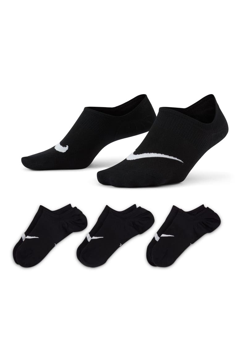 Everyday Plus Assorted 3-Pack No-Show Socks, Alternate, color, BLACK/ WHITE