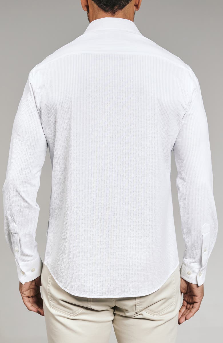 7 Diamonds Ferris Seersucker Button-Up Shirt, Alternate, color, White