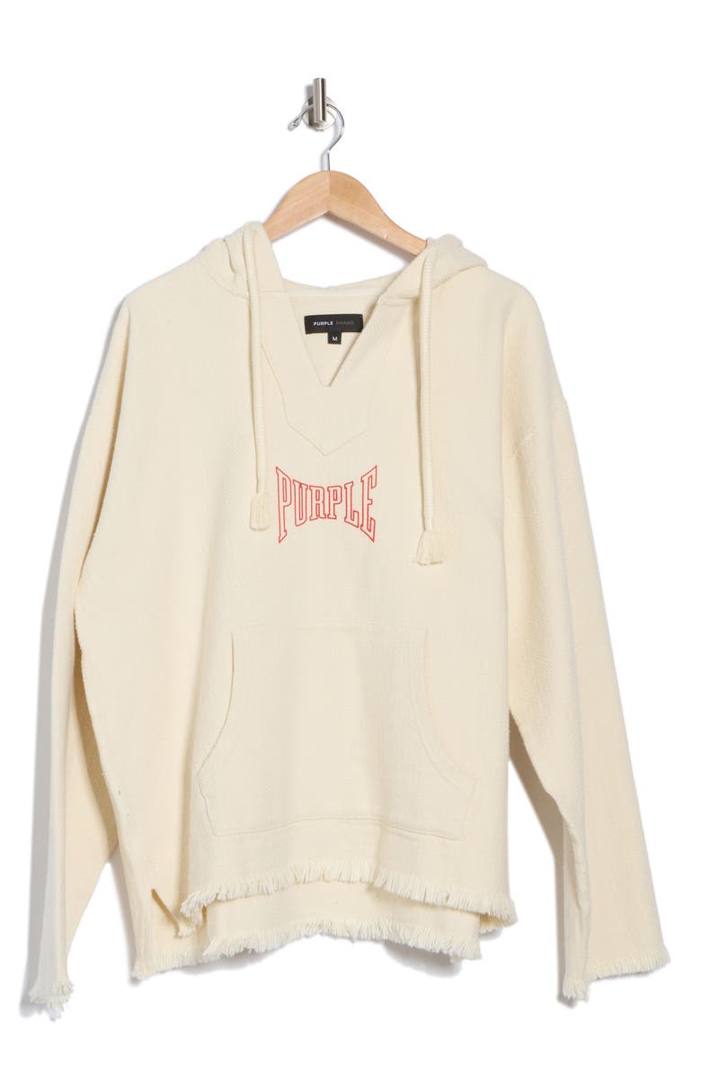 PURPLE BRAND Beach Fray Hem Cotton Pullover Hoodie, Main, color, 