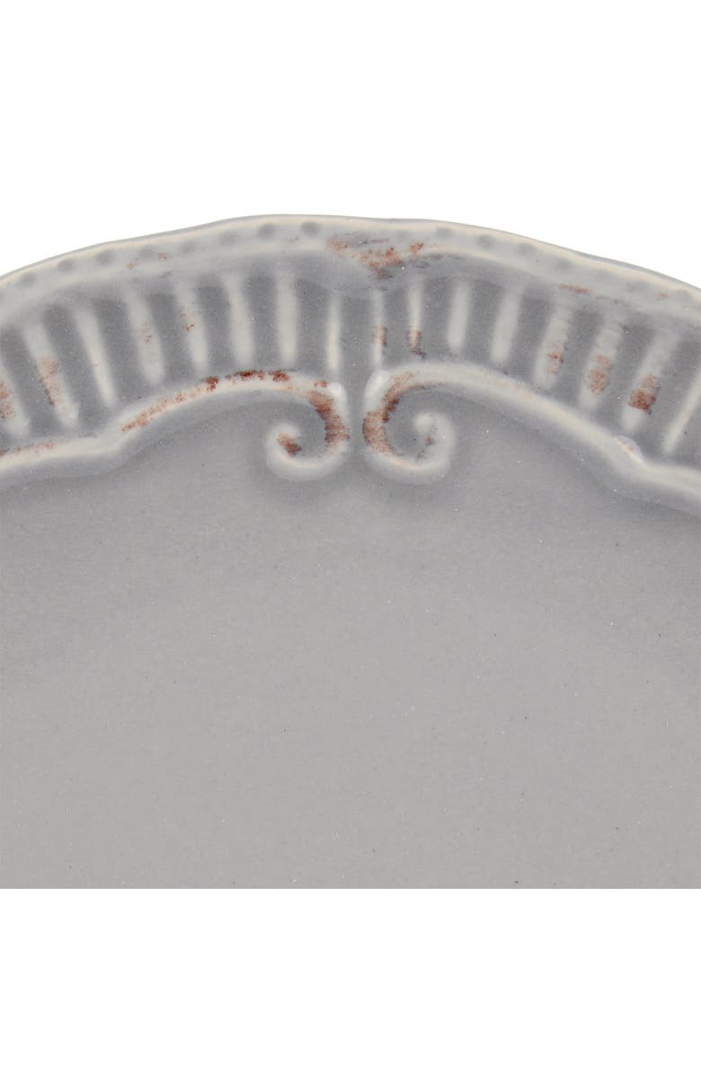 Modern Southern Home Capri 6 piece 9in Stoneware Embossed Dessert Plate Set, Alternate, color, Grey