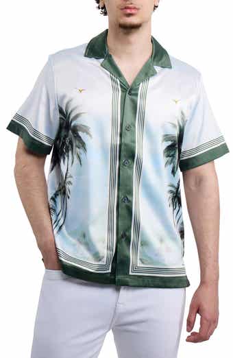 Palm Tree Printed Camp Shirt
