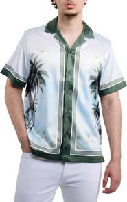 XRAY Palm Tree Printed Camp Shirt