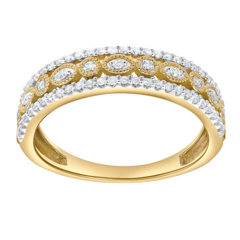 Golden Mirage 0.25 Cts Natural Diamond Band 14K Gold Ring