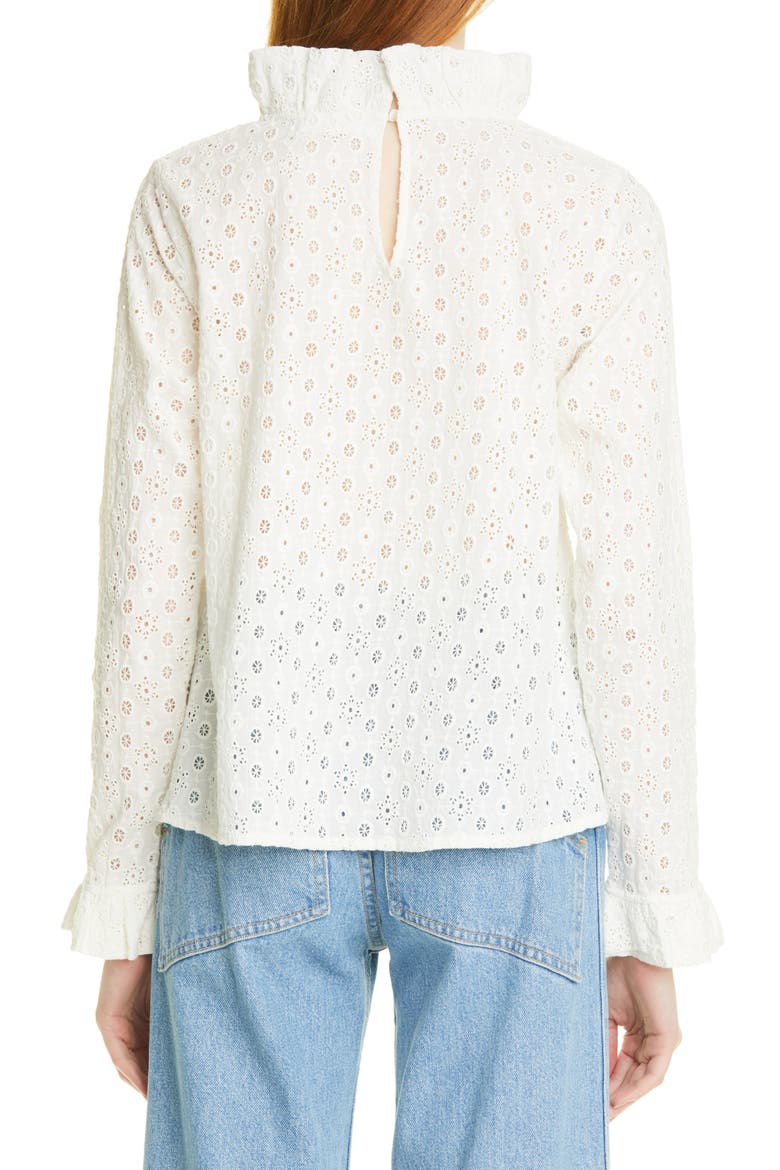 Boyce Eyelet Ruffle Blouse, Alternate, color, IVORY
