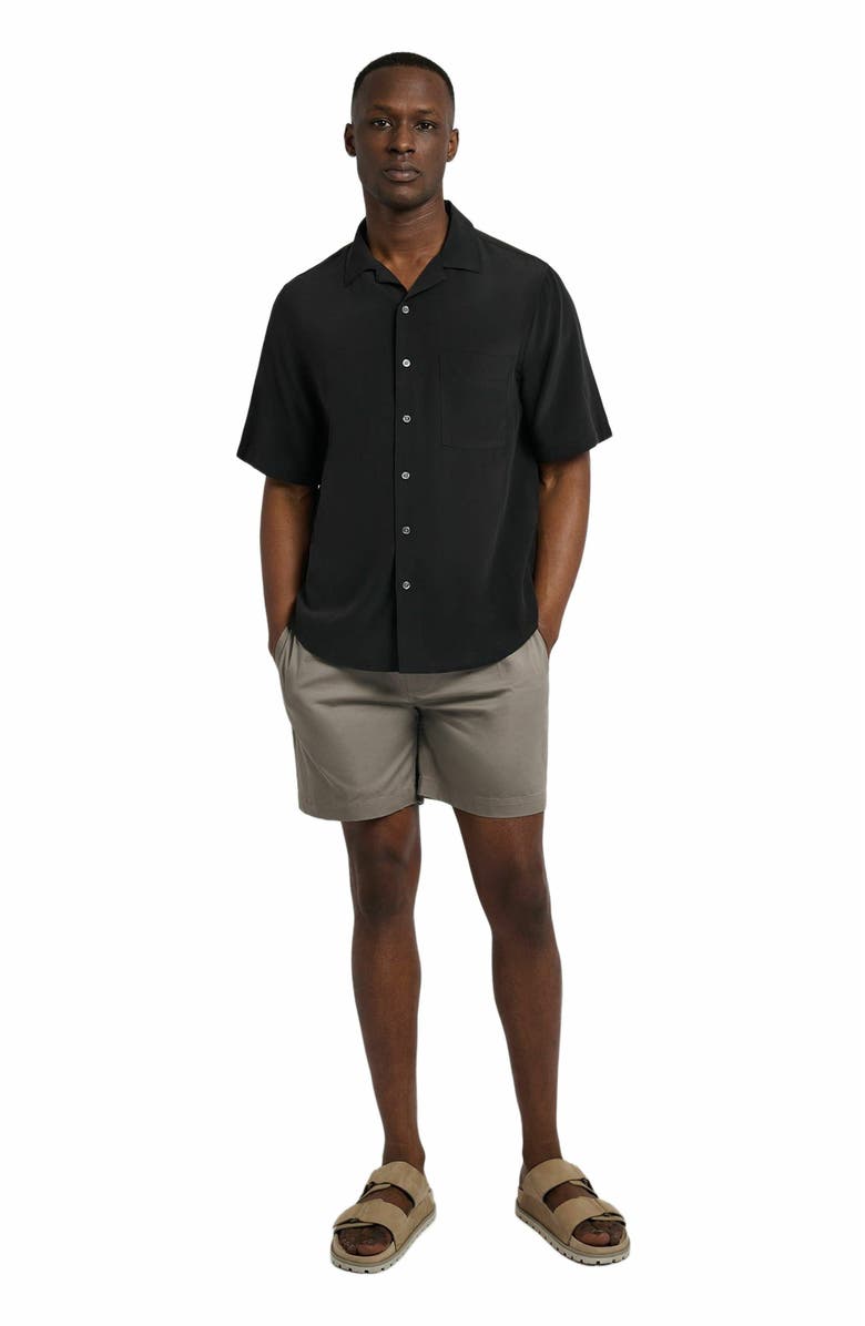 Onia Silk Vacation Shirt, Main, color, Black