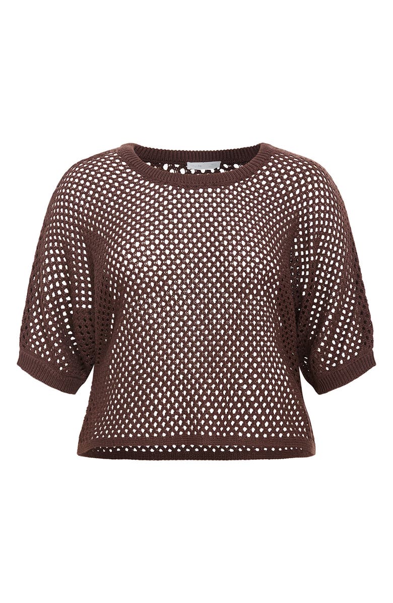 City Chic Open Stitch Sweater, Alternate, color, Chocolate