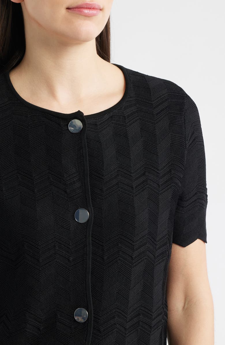 Anne Klein Zigzag Pointelle Cardigan, Alternate, color,