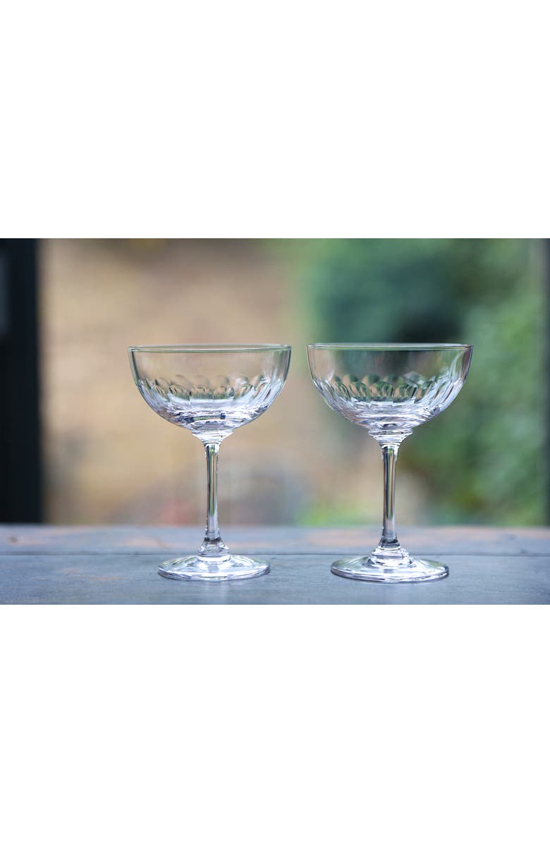 The Vintage List Set of 2 Crystal Champagne Saucers, Alternate, color, Lens