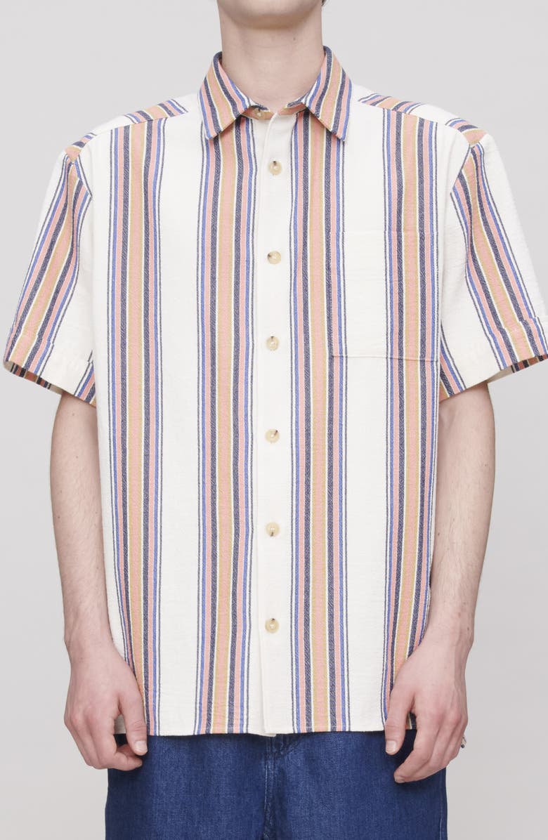 A.P.C. Ross Short Sleeve Button-Up Shirt, Alternate, color, Aad Ecru