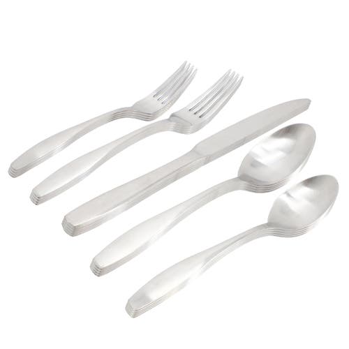Gibson Home Karlton 20 Piece Stainless Steel Flatware Set In Silver