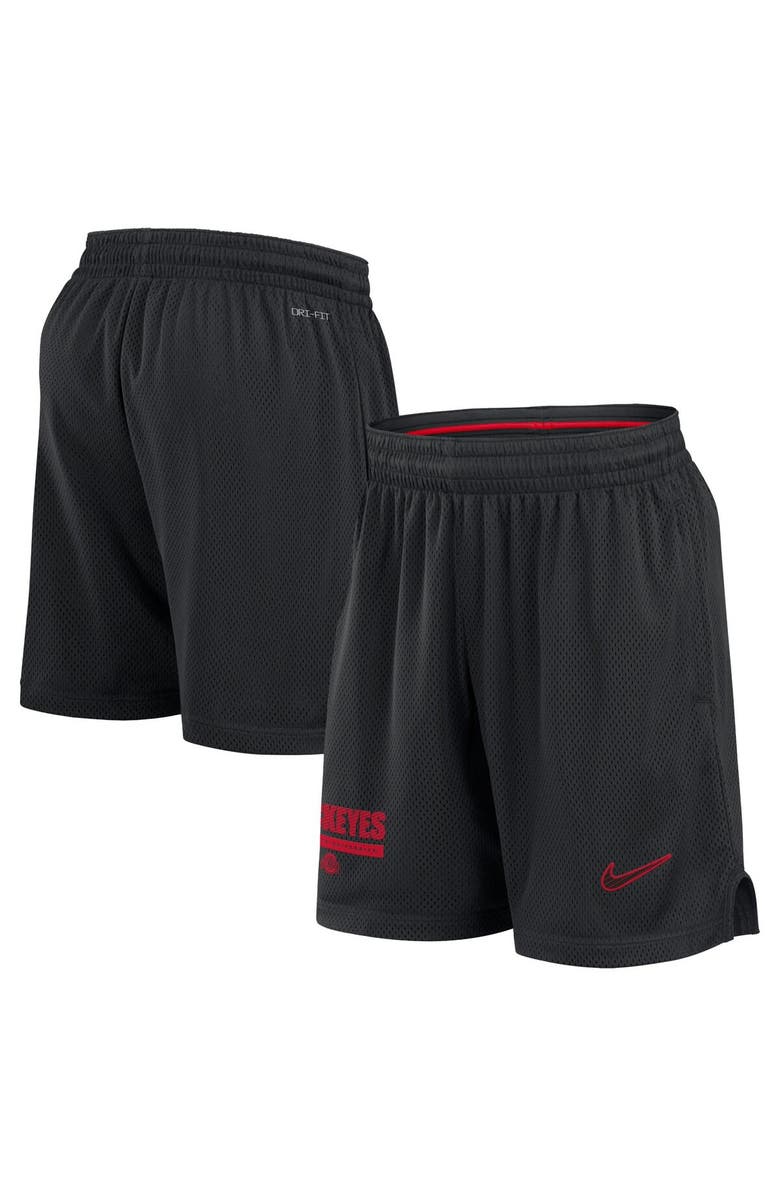 Nike Men's Nike Black Ohio State Buckeyes 2024 Sideline Performance Mesh Shorts, Main, color, 