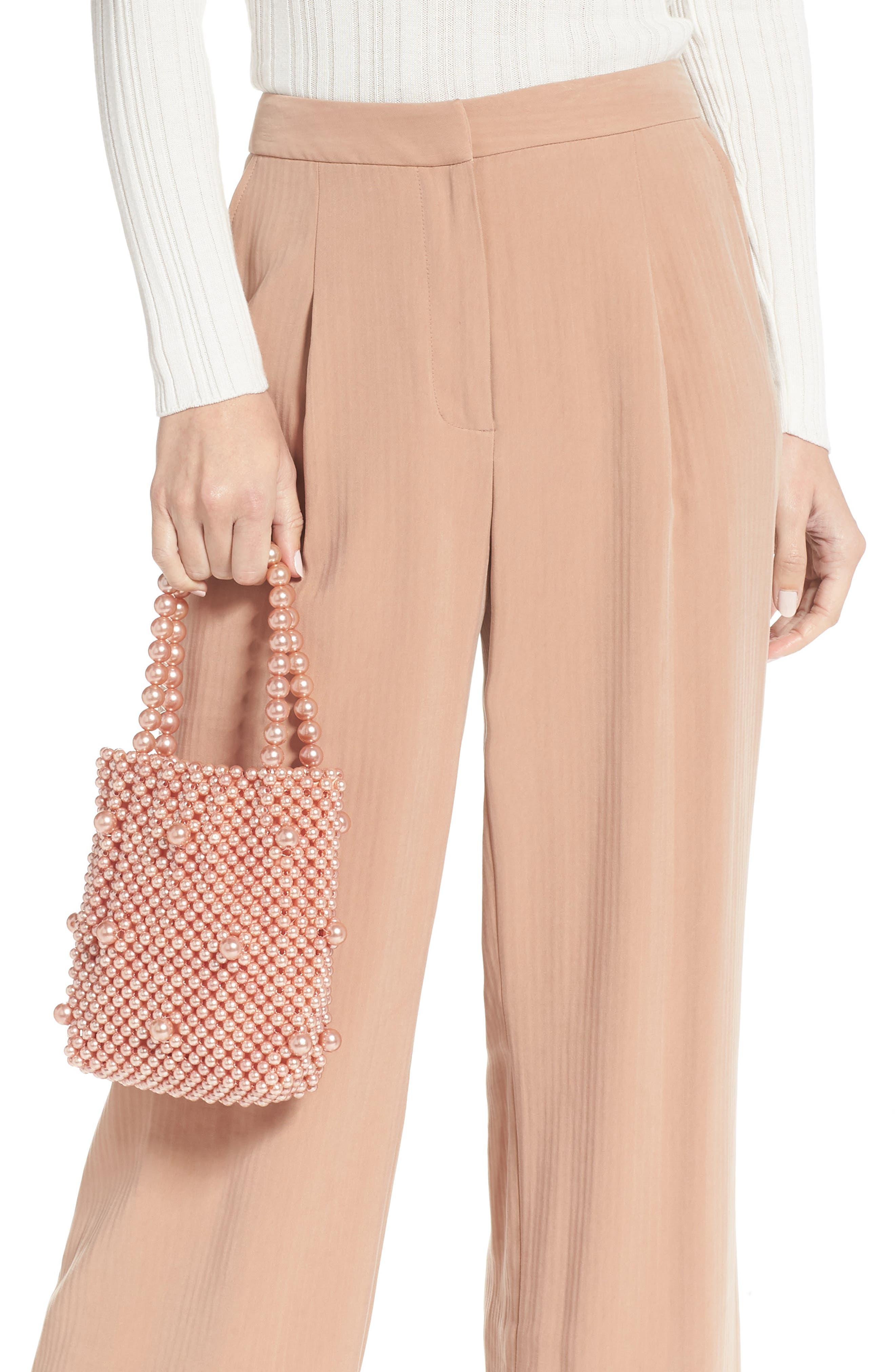 Rachel Parcell Mini Beaded Top Handle Bag, Alternate, color, 